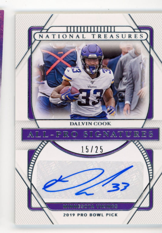 2020 Panini National Treasures All-Pro Signatures Dalvin Cook #AP-DC - #/25 Auto Vikings
