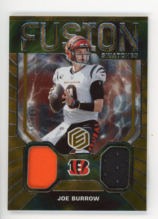 2022 Panini Elements Fusion Swatches Dual Patch Joe Burrow #FS-9 - #/199 Jersey Bengals