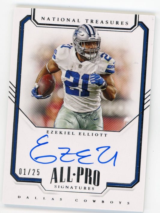 2018 Panini National Treasures All-Pro Signatures Ezekiel Elliott #APS-EE - #/25 Auto Cowboys