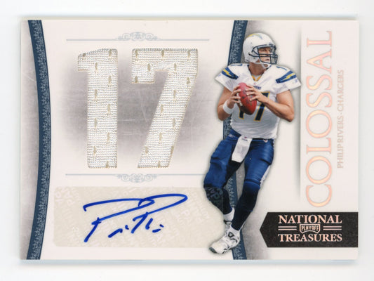 2011 Panini National Treasures Colossal Dual Patch Philip Rivers #45 - #/5 Jersey Auto Chargers