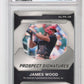 2024 Panini Prizm James Wood Rookie #PSJW - PSA 9 Autograph Green Nationals
