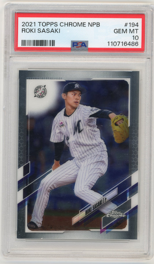 2021 Topps Chrome Roki Sasaki NPB #194 - PSA 10 Dodgers