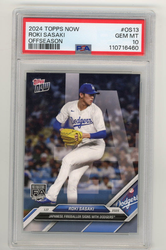 2024 Topps Now Roki Sasaki #OS-13 - PSA 10 Dodgers