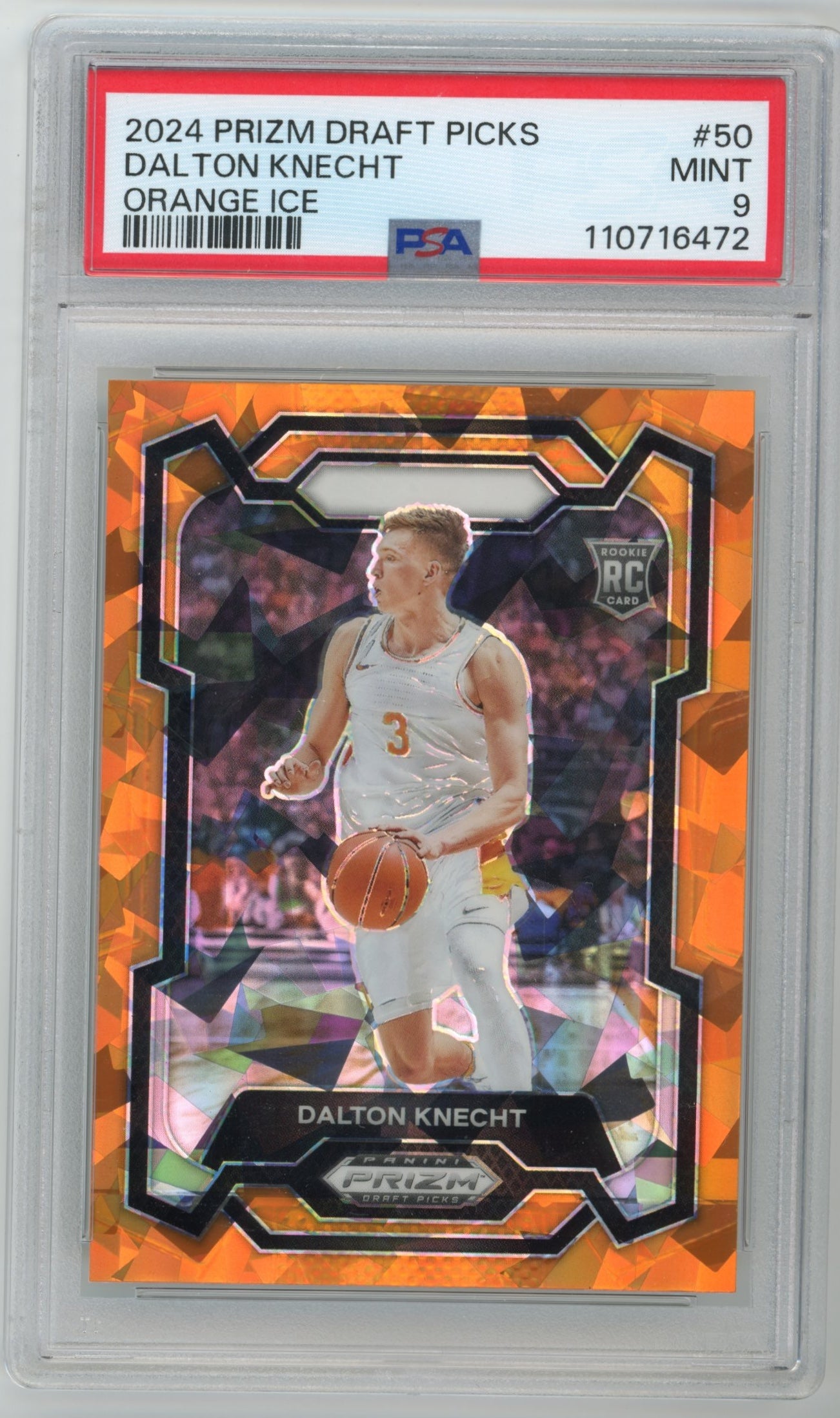 2024 Panini Prizm Draft Picks Dalton Knecht Orange Ice RC #50 - PSA 9 Vols