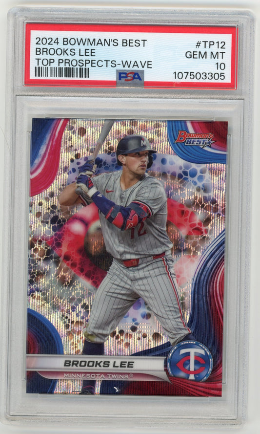 2024 Topps Bowman's Best Brooks Lee #TP-12 - PSA 10 Wave Twins