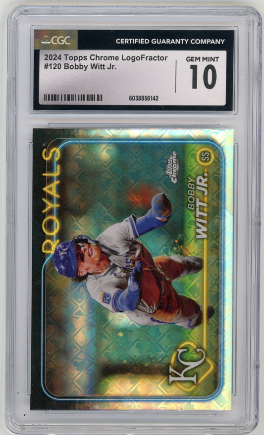 2024 Topps Chrome Bobby Witt Jr. #120 - Logofractor CGC 10 Royals