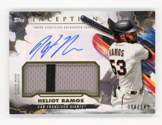 2023 Topps Inception Heliot Ramos #IAP-HR - Autograph Relic #/149 Giants