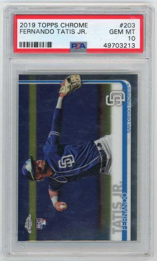 2019 Topps Chrome Fernando Tatis Jr. RC #203 - PSA 10 Padres