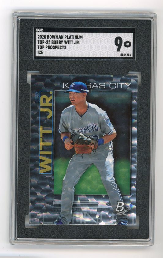 2020 Topps Bowman Platinum Bobby Witt Jr. #TOP-25 - Ice SGC 9 Royals
