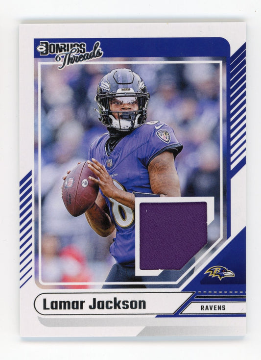 2024 Panini Donruss Lamar Jackson Threads #DTH-LJA - Relic Ravens