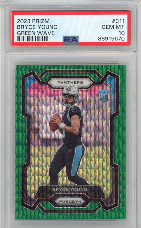 2023 Panini Prizm Bryce Young RC #311 - PSA 10 Green Wave Panthers