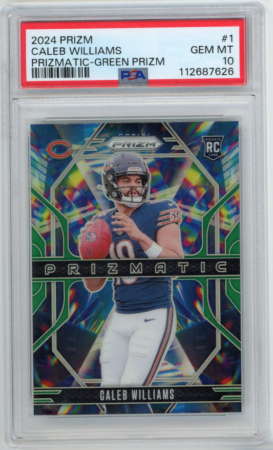 2024 Panini Prizm Caleb Williams RC #1 - PSA 10 Prismatic Green Prizm Bears
