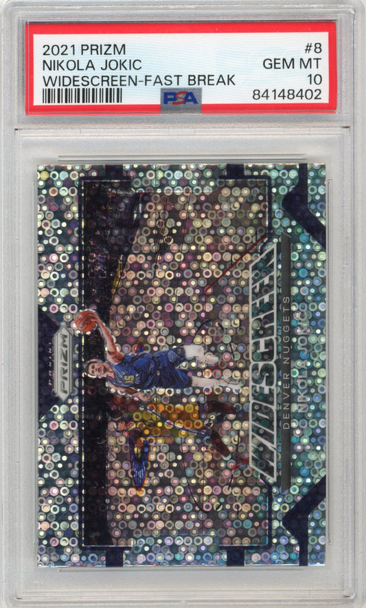 2021 Panini Prizm Nikola Jokic #8 - PSA 10 Widescreen Fast Break Nuggets