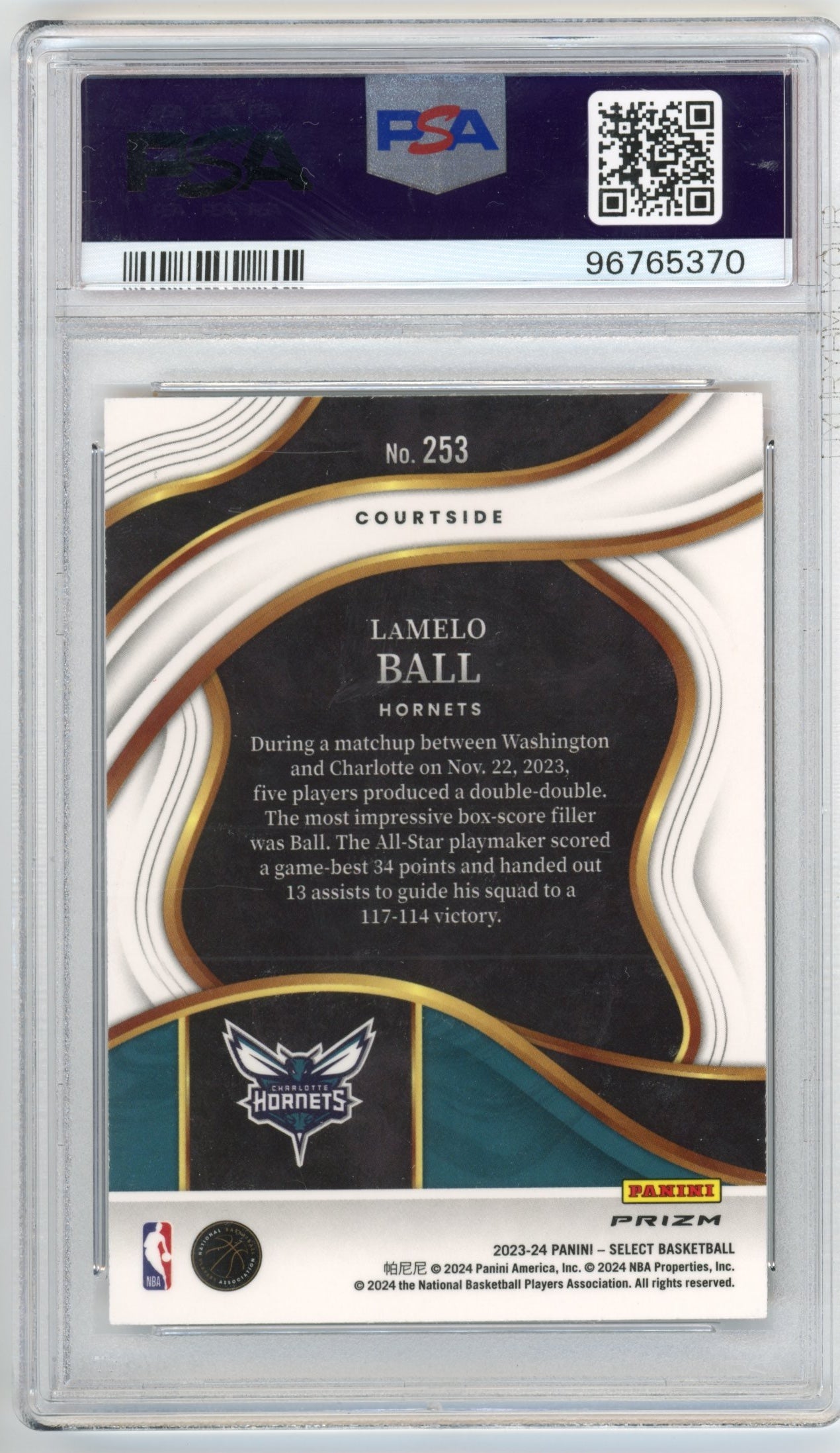 2023 Panini Select LaMelo Ball #253 - PSA 10 Orange Tectonic Hornets