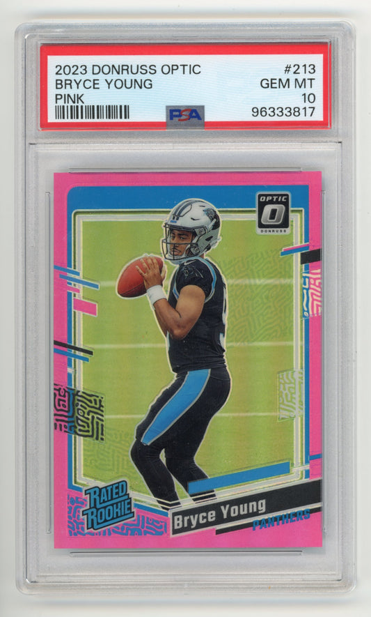 2023 Donruss Optic Bryce Young Rated Rookie RC #213 - PSA 10 Pink Panthers