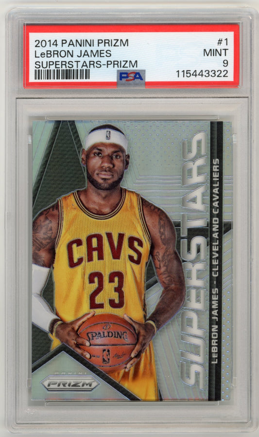 2014 Panini Prizm LeBron James Superstars #1 - Silver PSA 9 Cavaliers