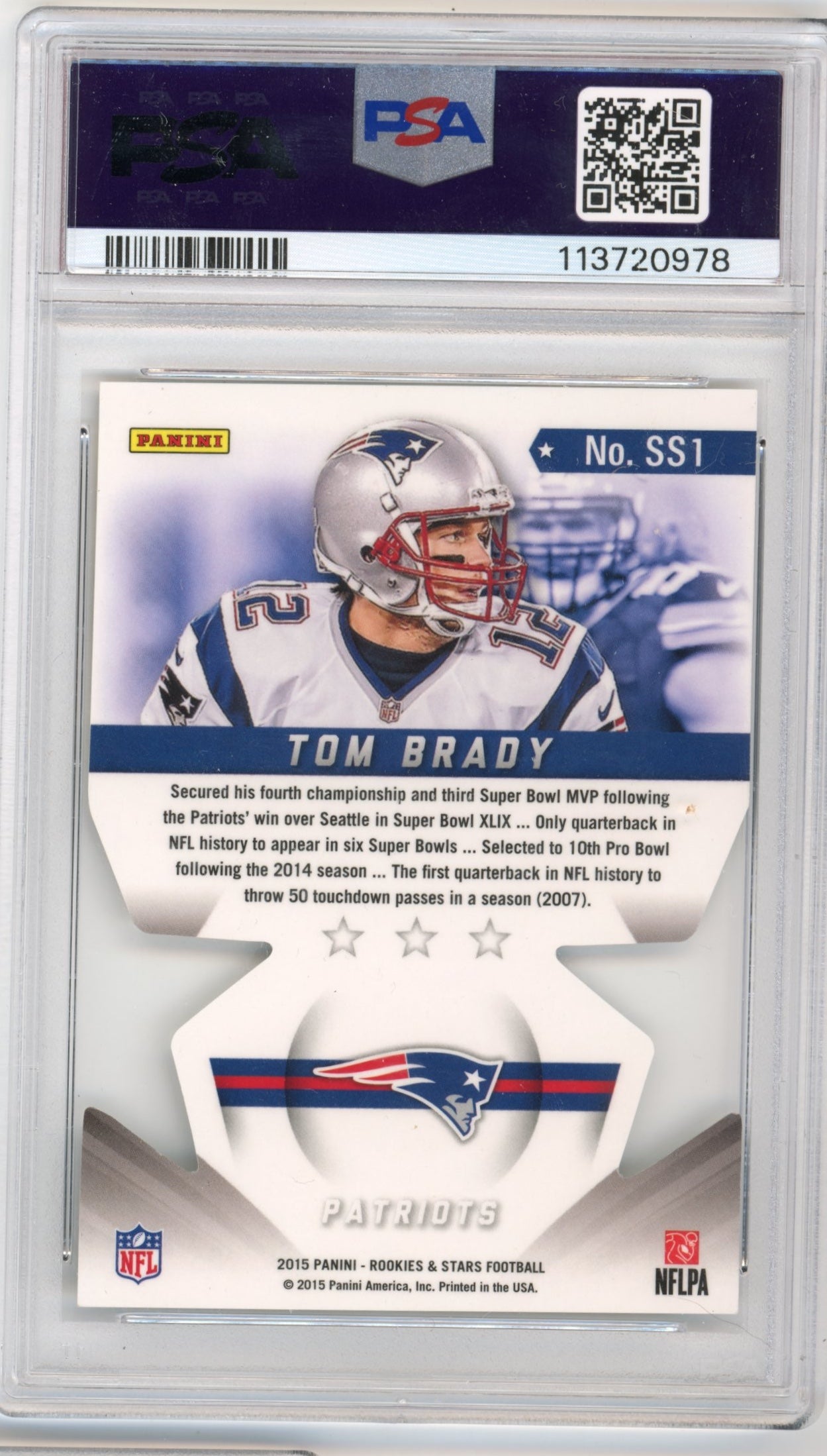 2015 Panini Rookies & Stars Tom Brady Star Studded #SS1 - PSA 8 Patriots