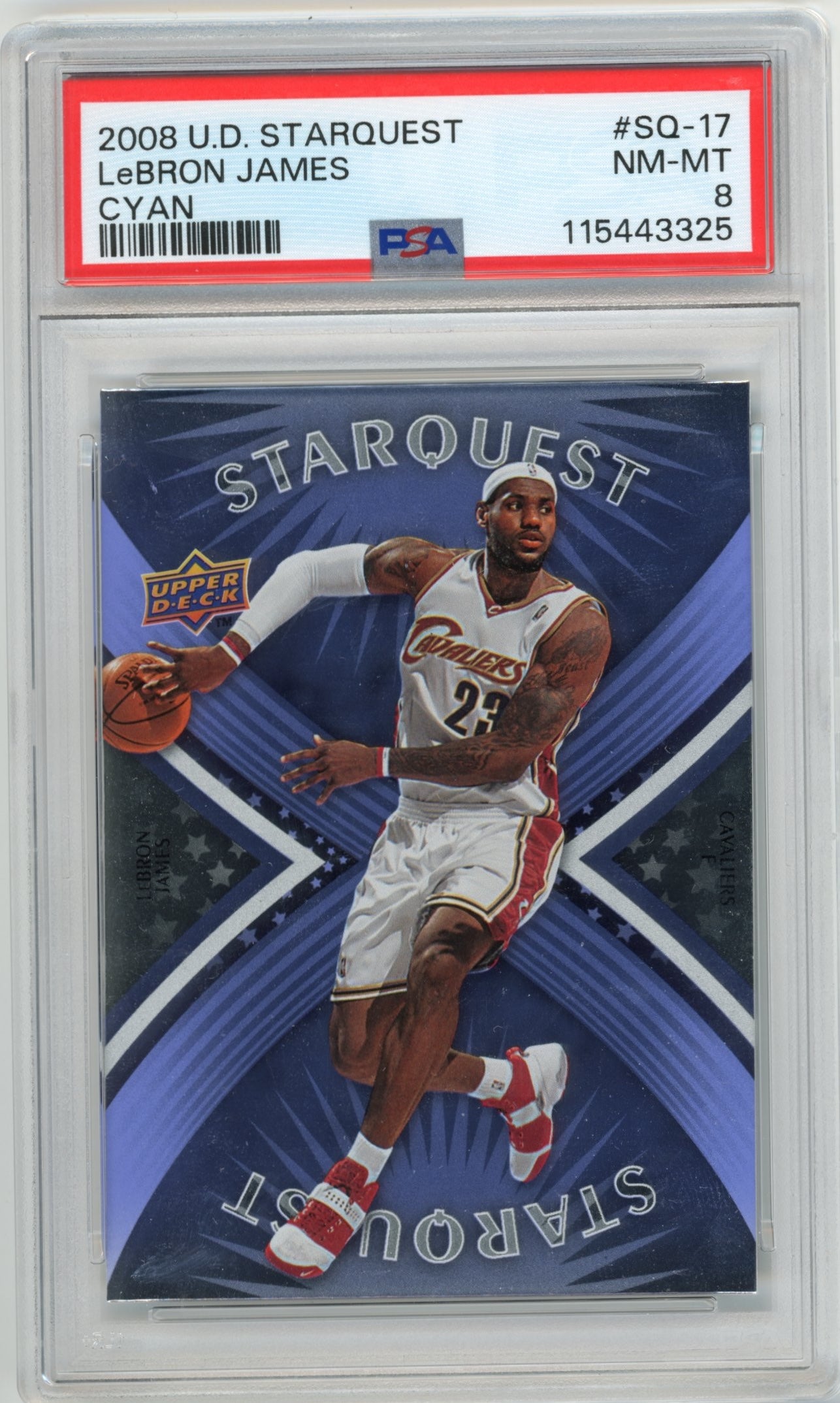 2008/09 Upper Deck LeBron James Starquest #SQ-17 - Cyan PSA 8 Cavaliers
