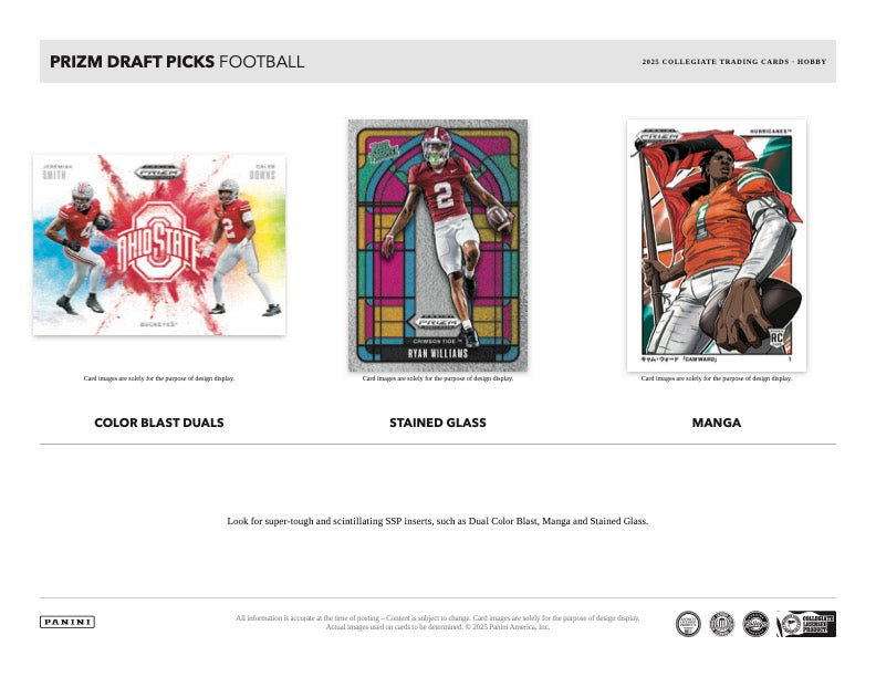 PRESALE - 2025 Prizm Draft Picks Collegiate Football Hobby Box