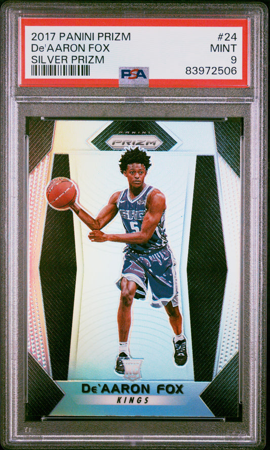 2017 Panini Prizm De'Aaron Fox #24 Silver Prizm PSA 9 Kings