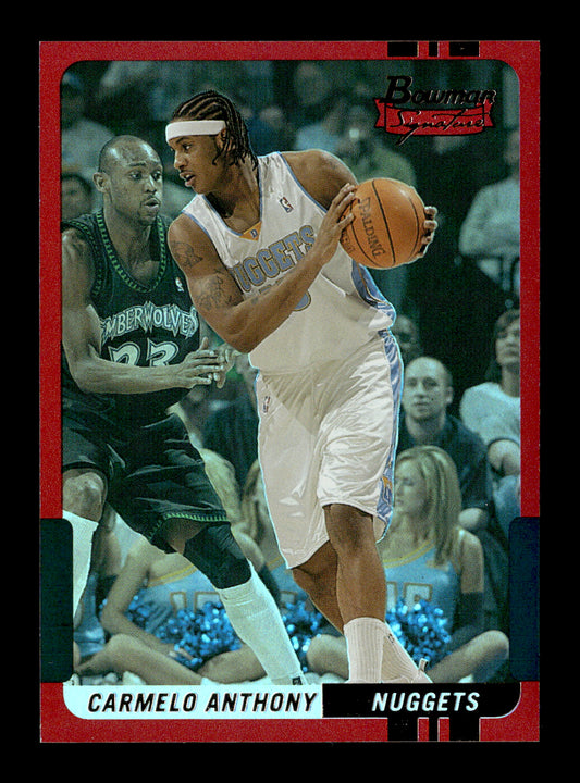 2004-05 Bowman Signature Carmelo Anthony #15 Red #/50 Denver Nuggets
