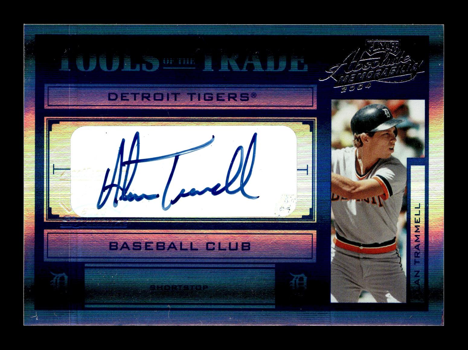 2004 Playoff Absolute Memorabilia Alan Trammell #TT-3 Tools of the Trade Signature Blue Spectrum Detroit Tigers