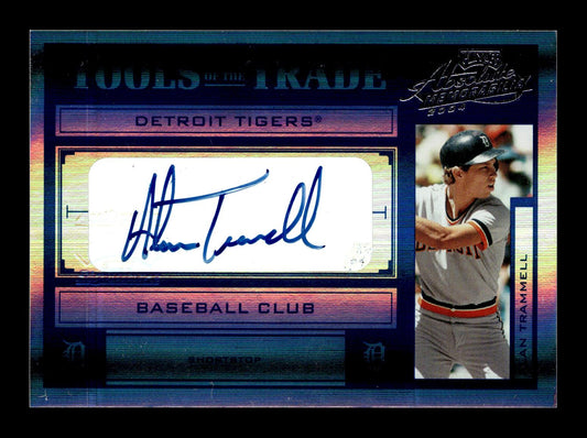 2004 Playoff Absolute Memorabilia Alan Trammell #TT-3 Tools of the Trade Signature Blue Spectrum Detroit Tigers