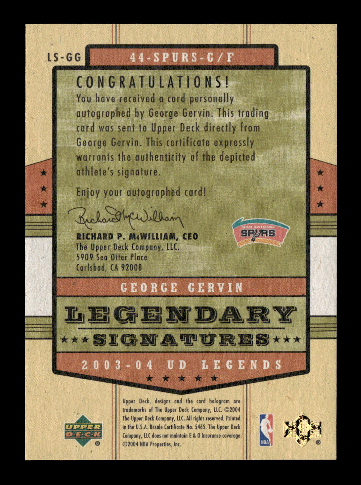 2003-04 Upper Deck Legends K.C. Jones #LS-KC Legendary Signatures Boston Celtics
