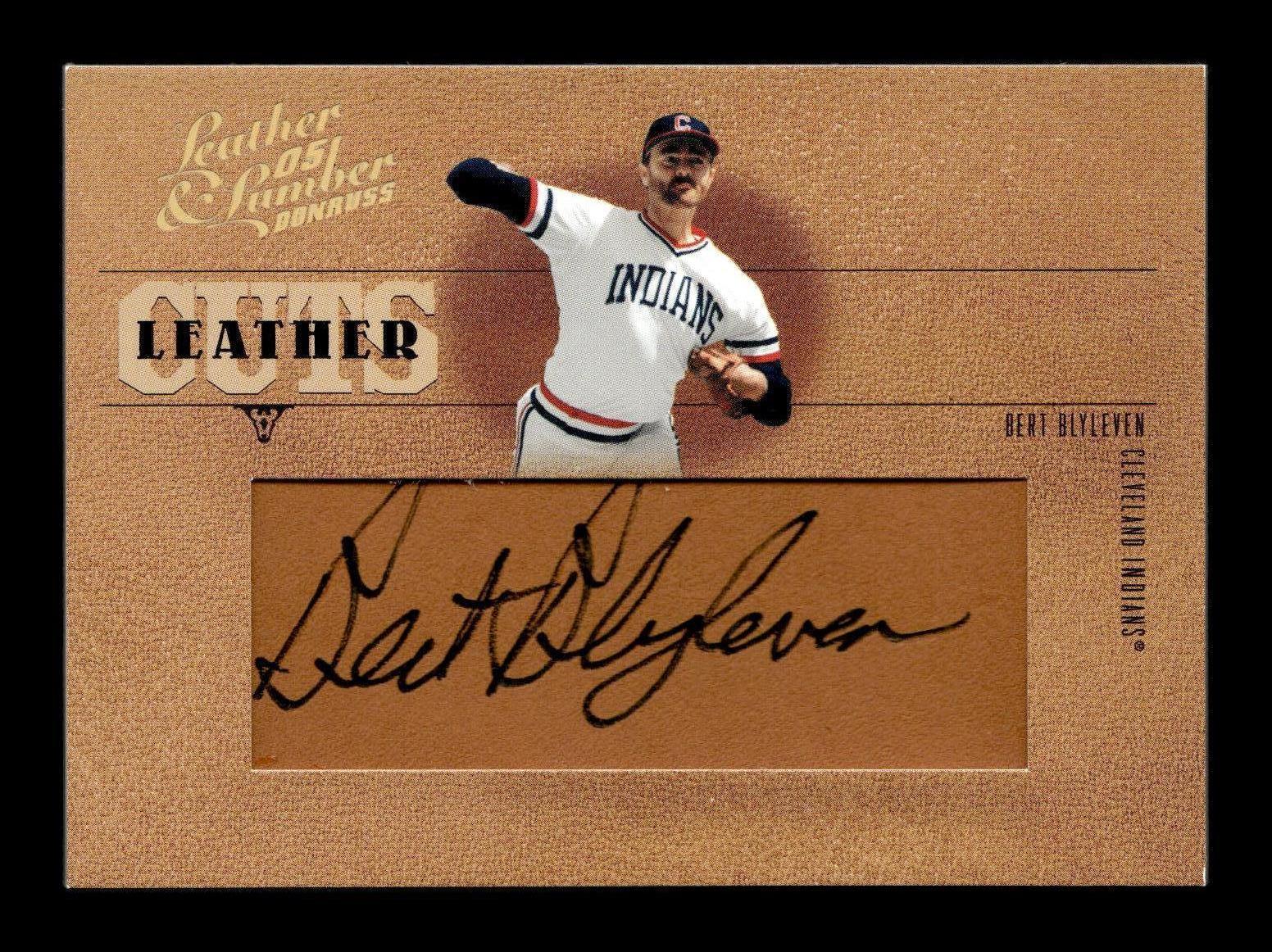 2005 Donruss Leather & Lumber Bert Blyleven #LC-3 Leather Cuts #/128 Cleveland Indians