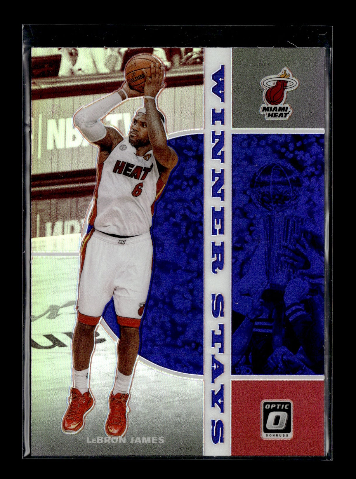 2019-20 Donruss Optic LeBron James #20 Winner Stays Purple Miami Heat