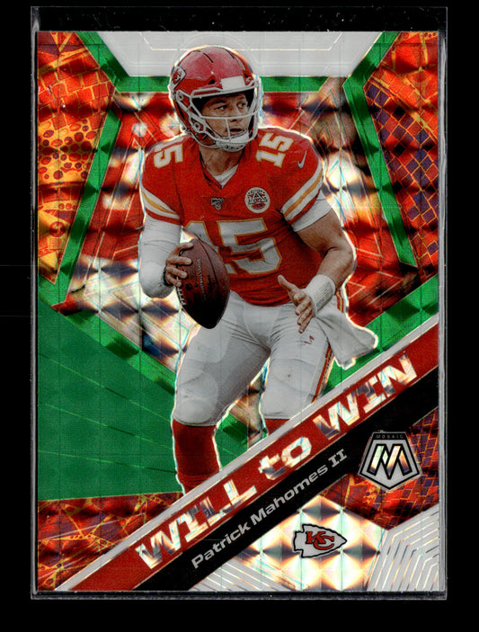 2020 Panini Mosaic Patrick Mahomes II #WW1 Will to Win Prizm Green