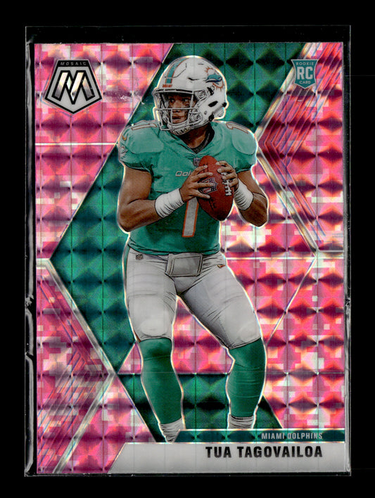2020 Panini Mosaic Tua Tagovailoa #203 Prizm Camo Pink Miami Dolphins