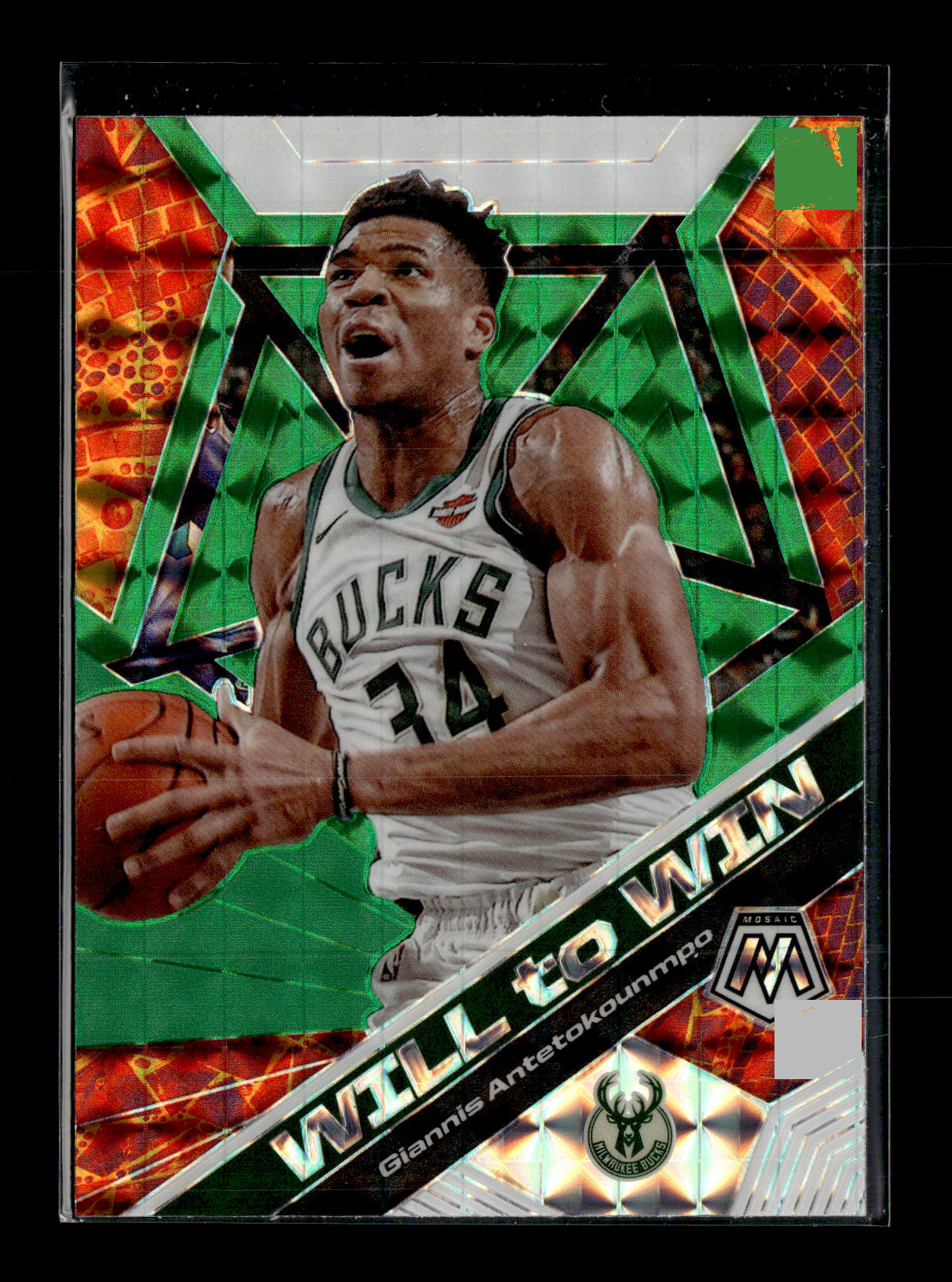 2019-20 Panini Mosaic Giannis Antetokounmpo #12 Will to Win Mosaic Green