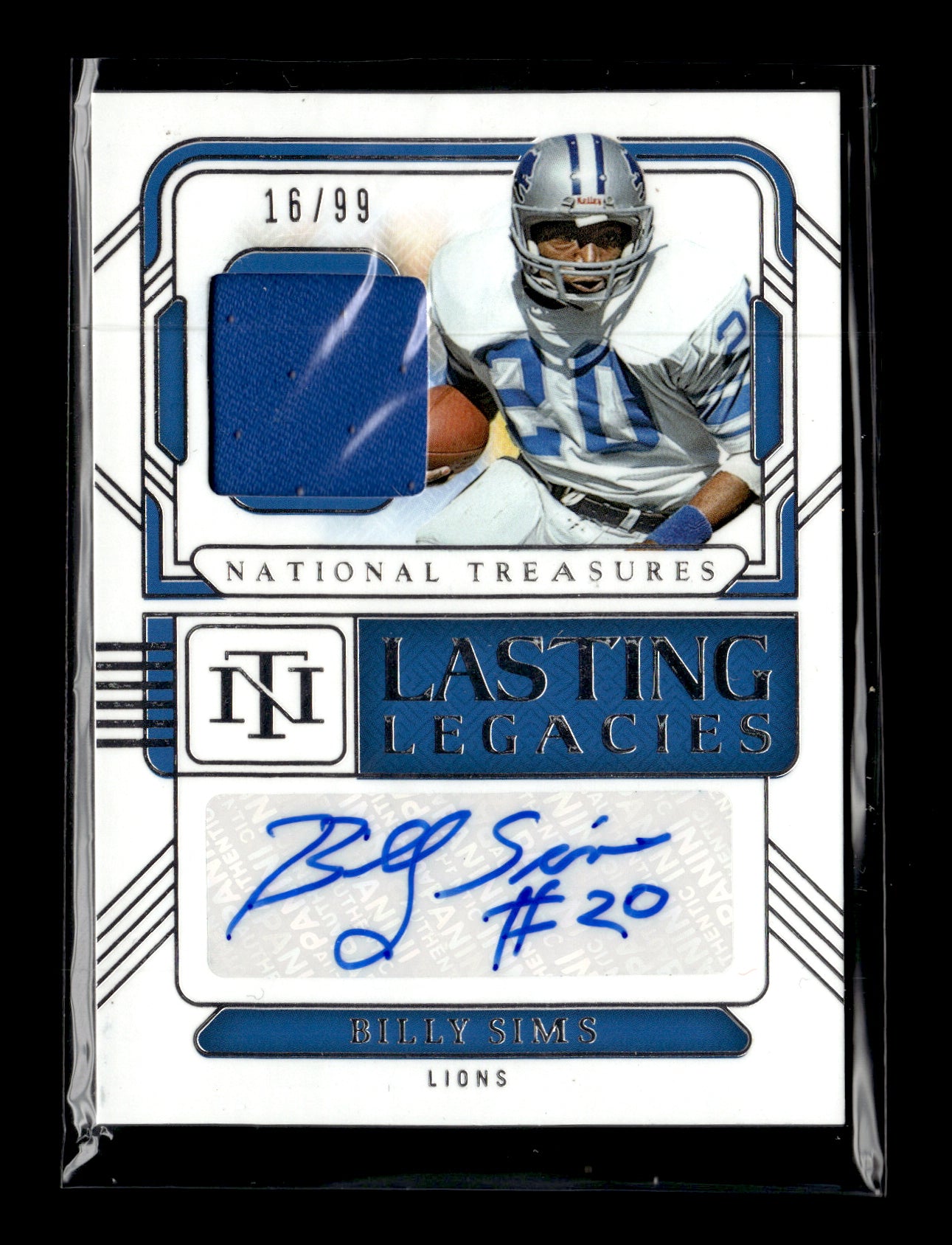 2024 Panini National Treasures Billy Sims #LL-BSS Lasting Legacies #/99 Detroit Lions