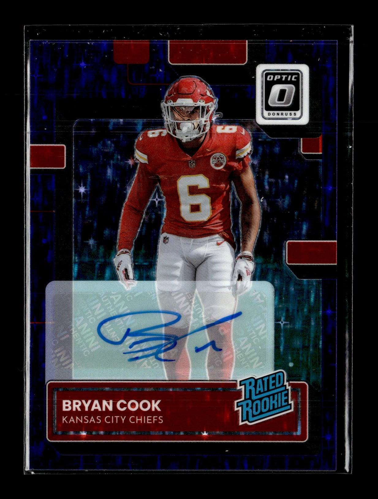 2022 Donruss Optic Bryan Cook #272 Rated Rookies Autographs Purple Stars #/10 Kansas City Chiefs
