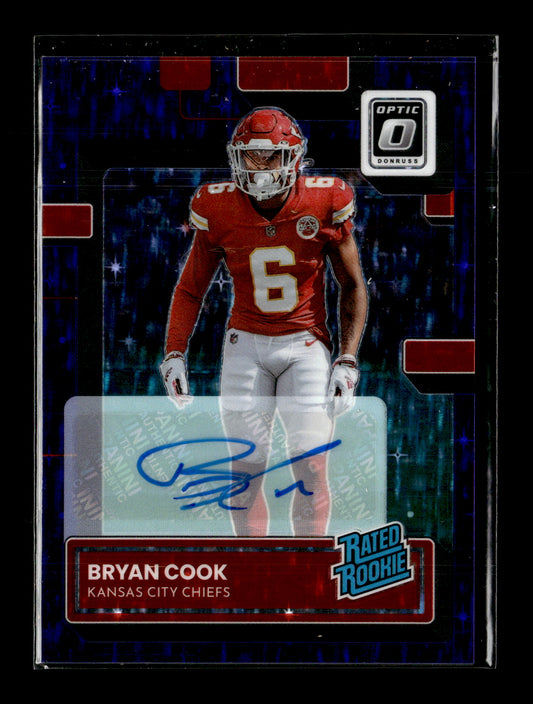 2022 Donruss Optic Bryan Cook #272 Rated Rookies Autographs Purple Stars #/10 Kansas City Chiefs