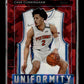 2021-22 Panini Contenders Optic Cade Cunningham #27 Uniformity Red Cracked Ice Detroit Pistons