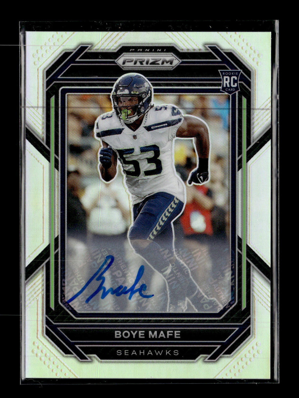 2022 Panini Prizm Boye Mafe #386 Autographs Prizm Silver Seattle Seahawks