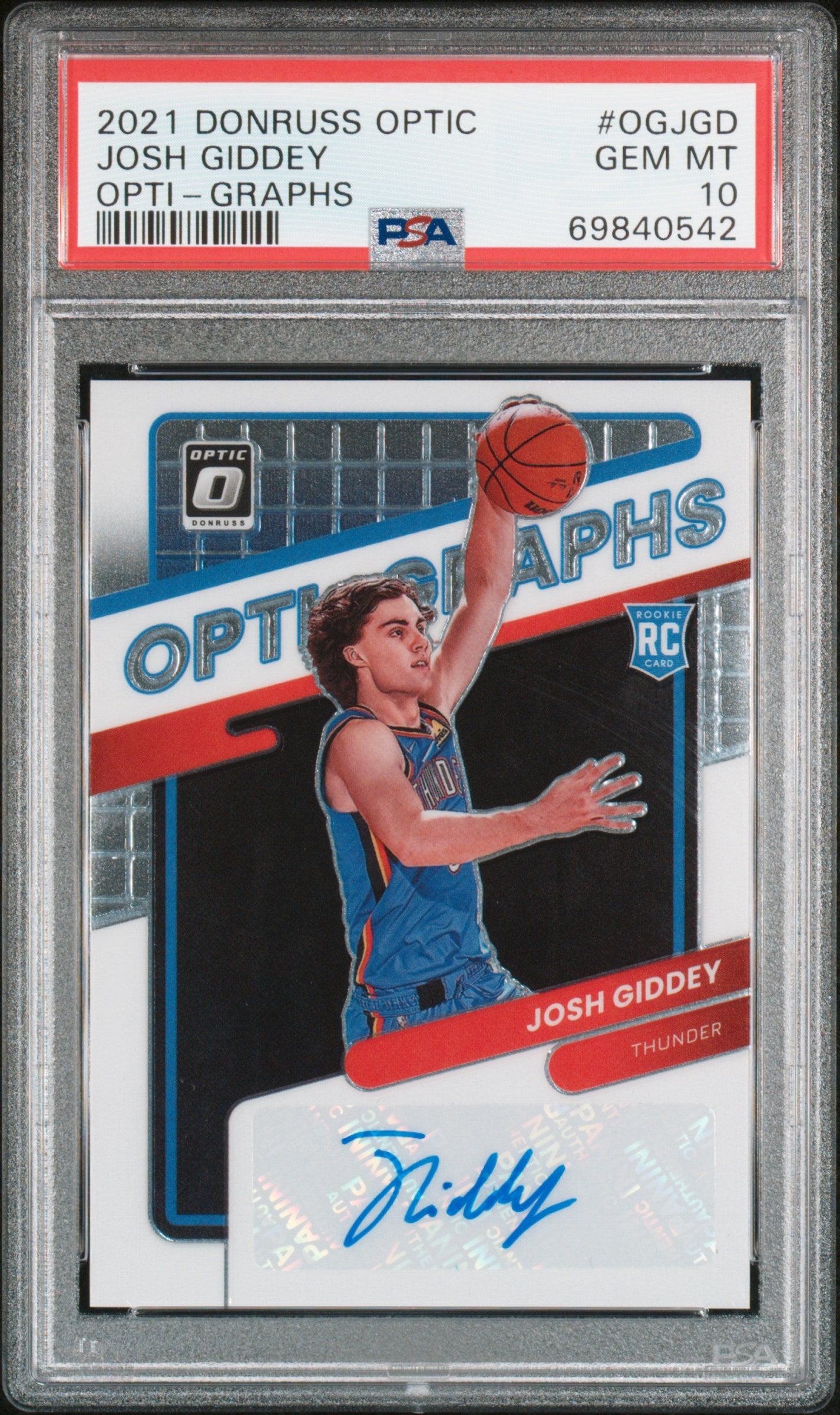 2021 Panini Donruss Optic Opti-Graphs Josh Giddey #OGJGD Opti-Graphs PSA 10