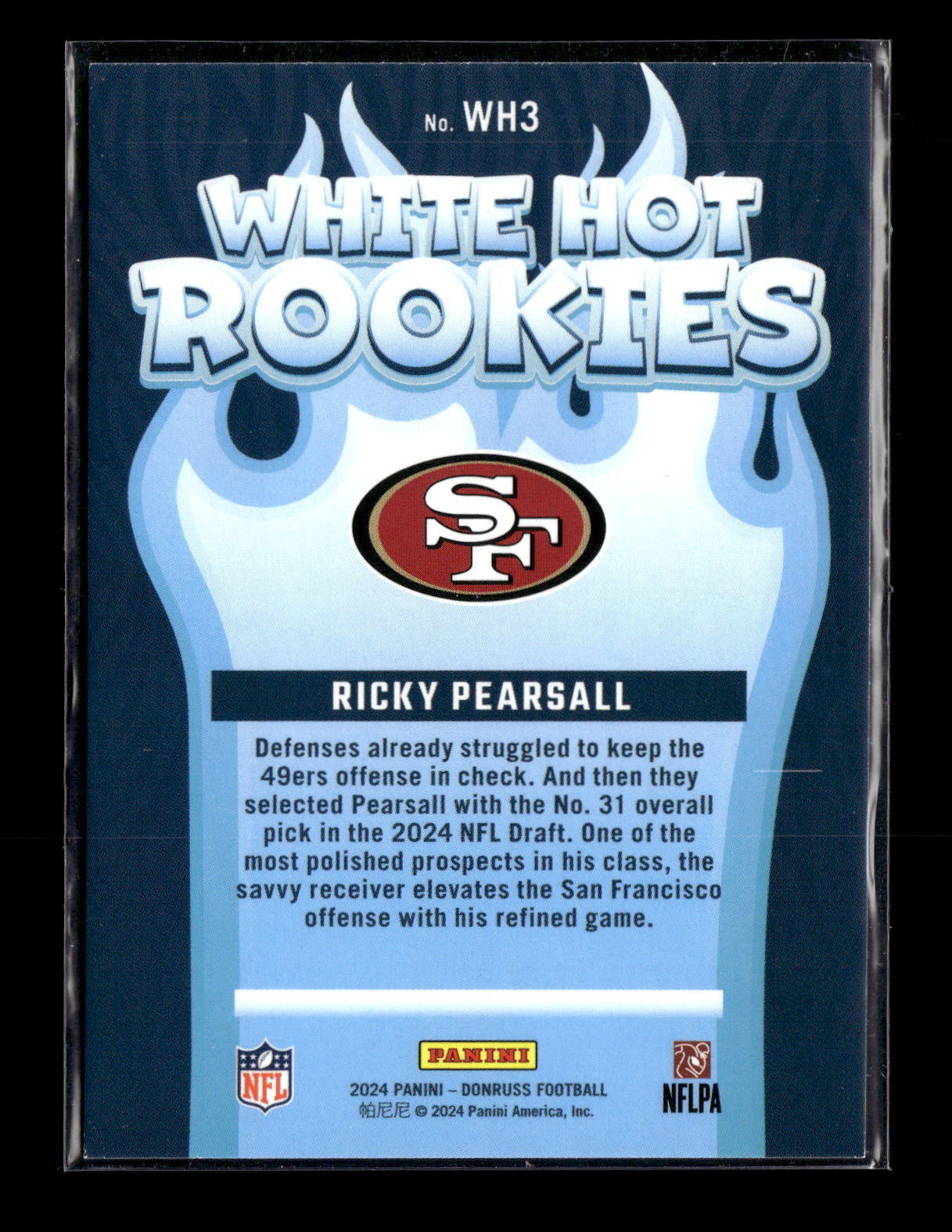 2024 Donruss Ricky Pearsall #WH3 White Hot Rookies San Francisco 49ers