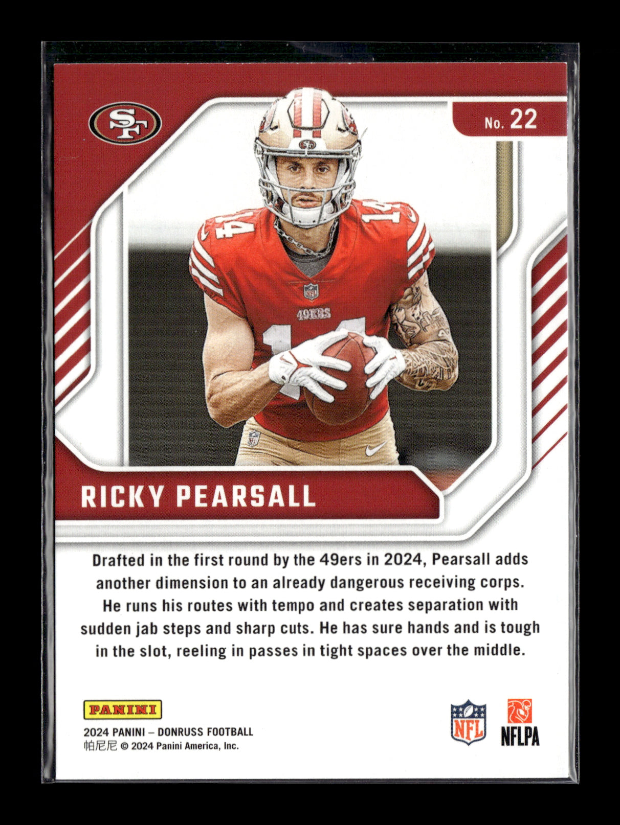 2024 Donruss Ricky Pearsall #22 The Elite Series Rookies San Francisco 49ers