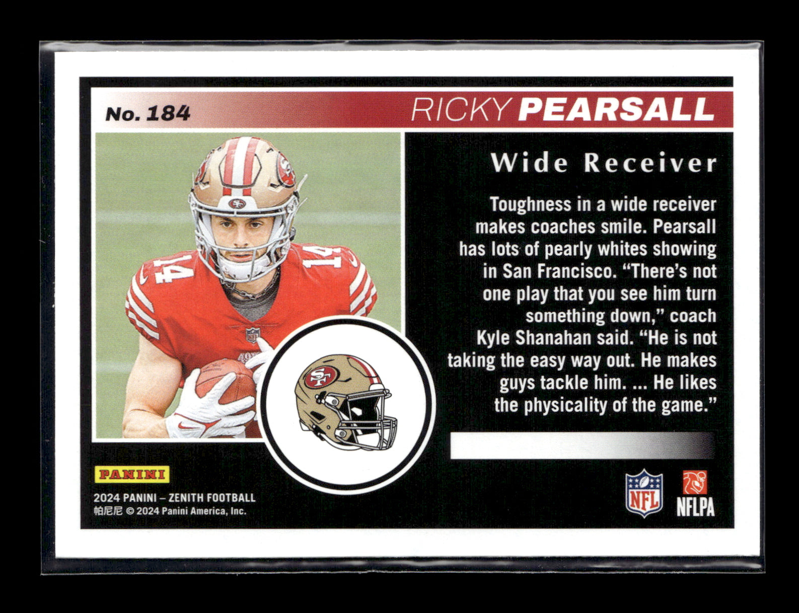 2024 Panini Zenith Ricky Pearsall #184 Two Minute Drill San Francisco 49ers