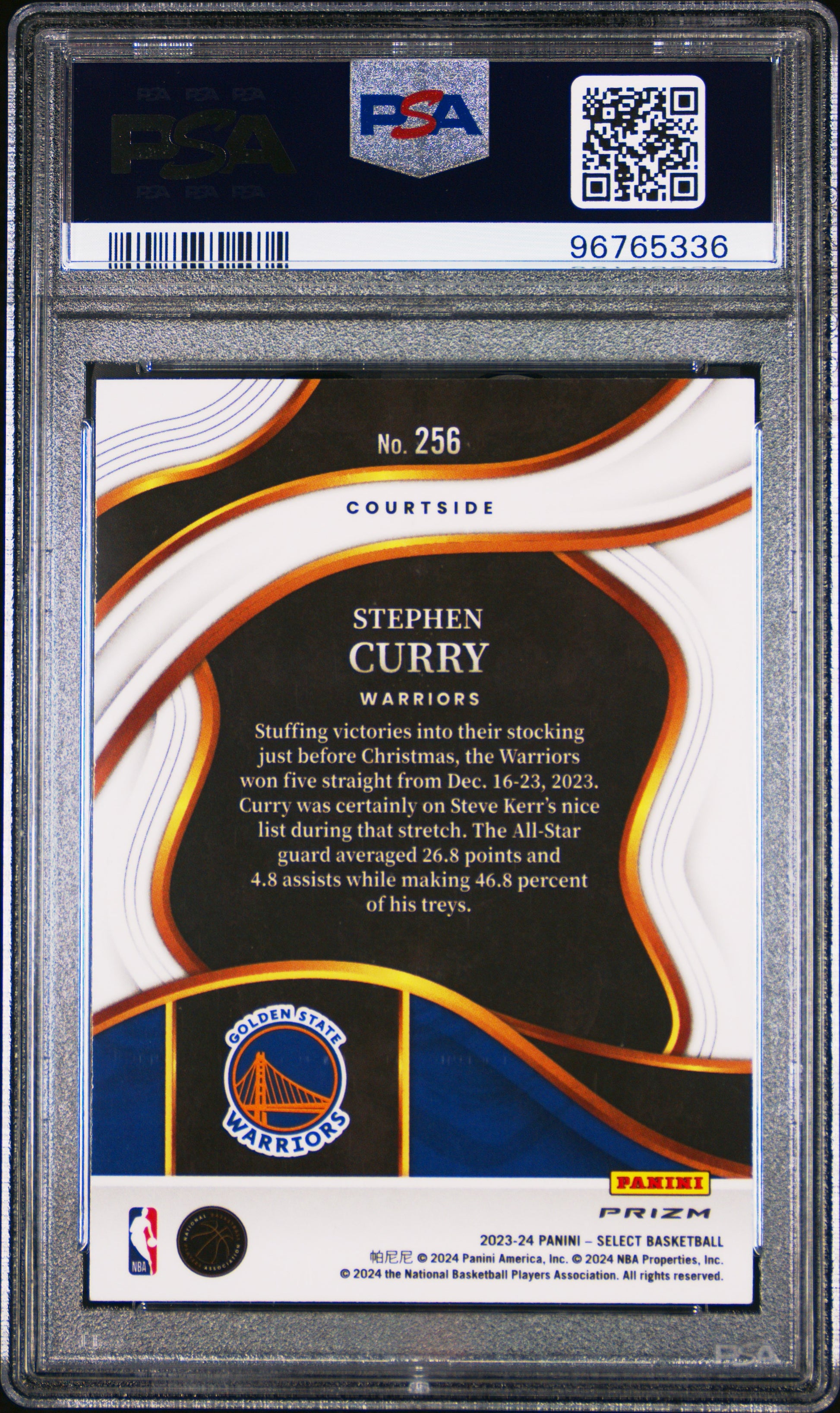 2023 Panini Select Stephen Curry #256 Green Shock PSA 10 Golden State Warriors