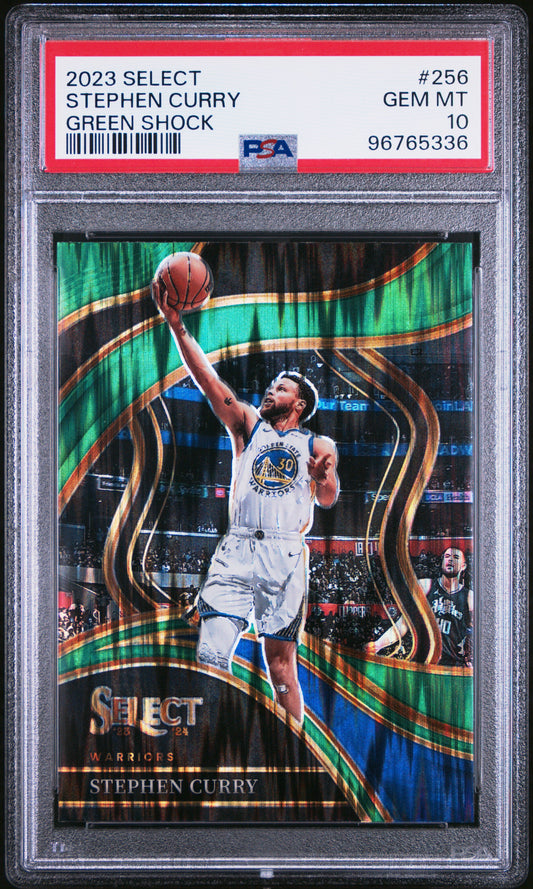 2023 Panini Select Stephen Curry #256 Green Shock PSA 10 Golden State Warriors