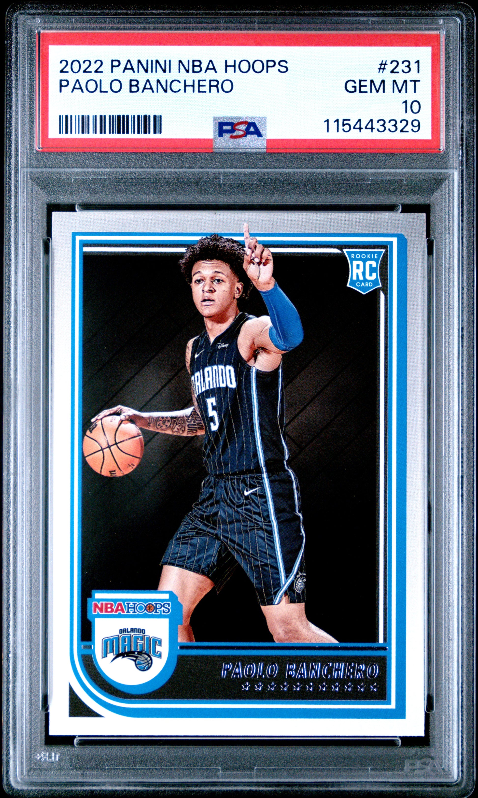 2022 Panini NBA Hoops Paolo Banchero #231 PSA 10 Orlando Magic