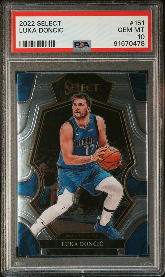 2022 Panini Select Luka Doncic #151 PSA 10 Dallas Mavericks