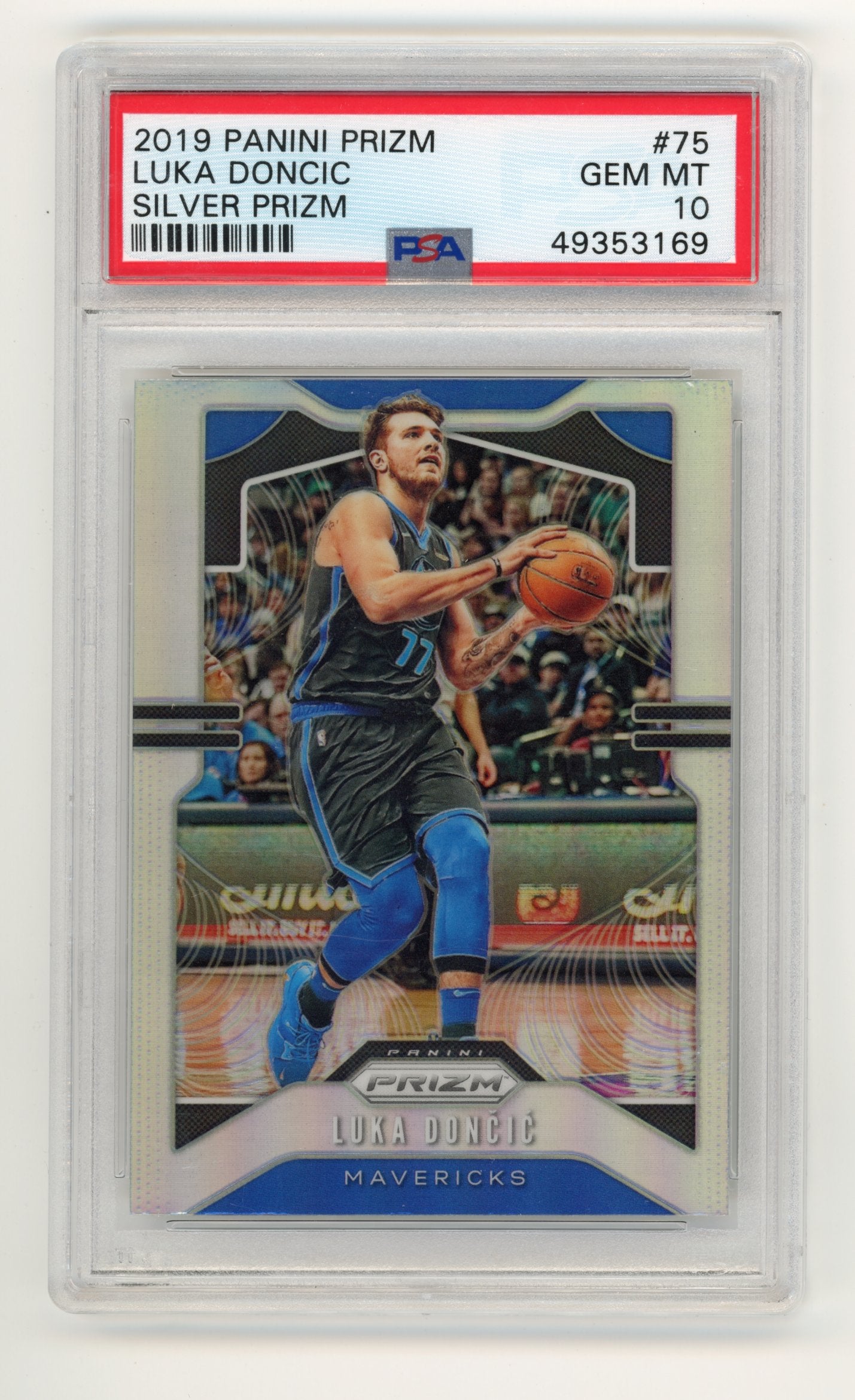 2019 Panini Prizm Luka Doncic #75 Silver Prizm PSA 10 Dallas Mavericks
