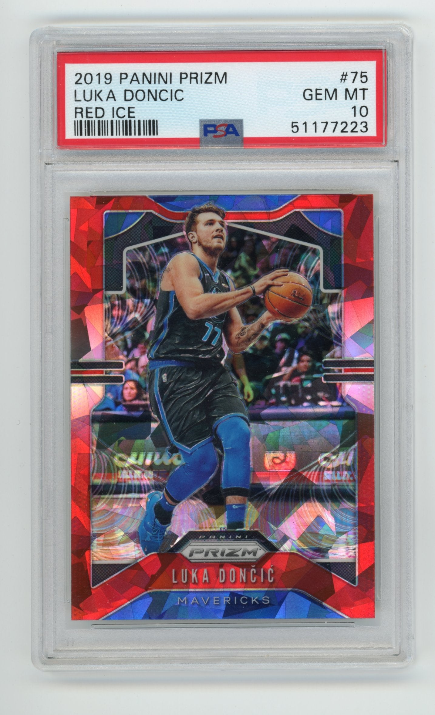 2019 Panini Prizm Luka Doncic #75 Red Ice PSA 10 Dallas Mavericks