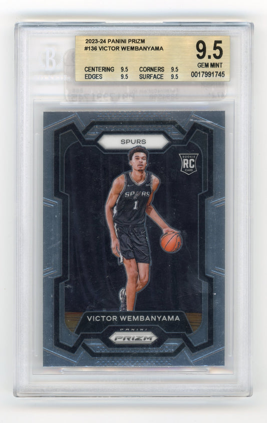 2023-24 Panini Prizm Victor Wembanyama RC #136 BGS 9.5 San Antonio Spurs