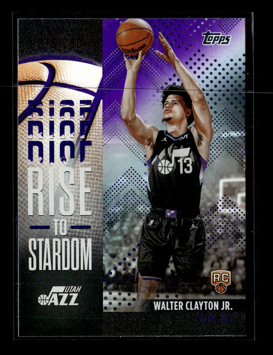 2025-26 Topps #RTS-18 Walter Clayton Jr. Rise to Stardom Purple Rainbow #/250 Utah Jazz